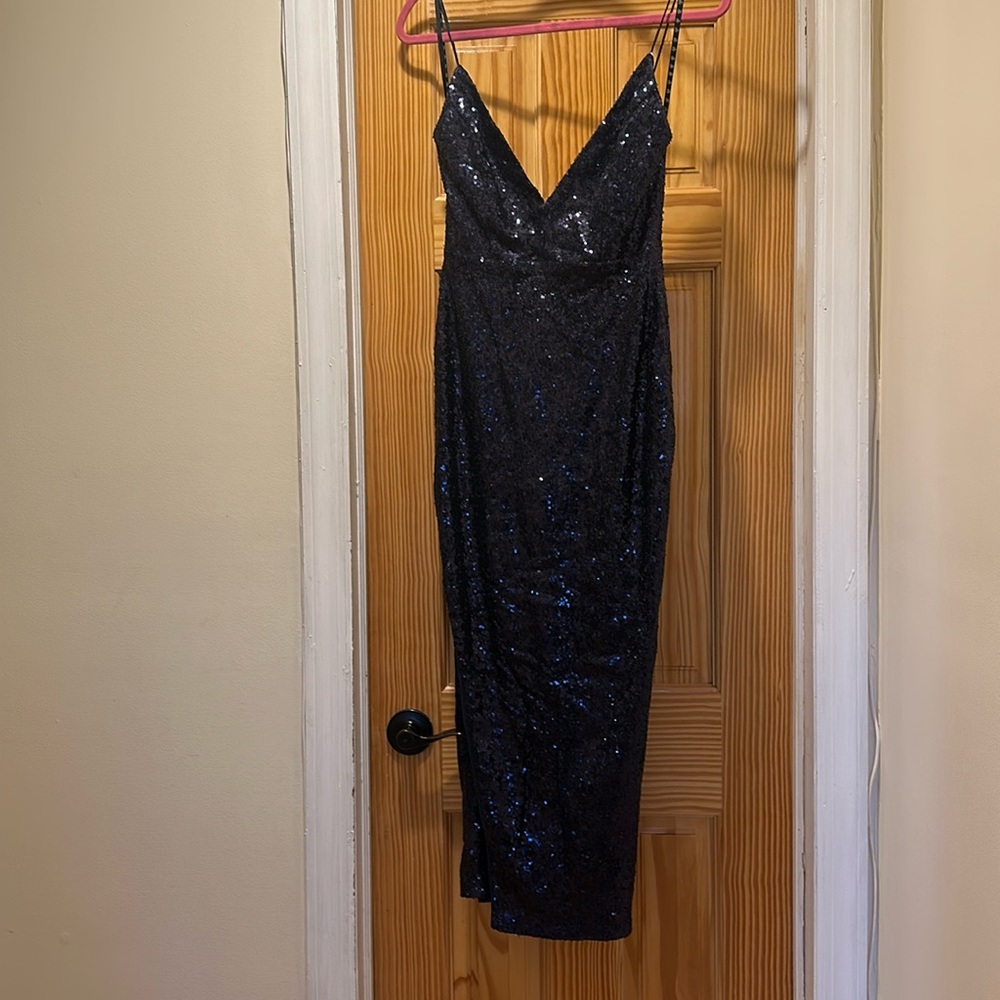 Missguided Blue Sequin Dress